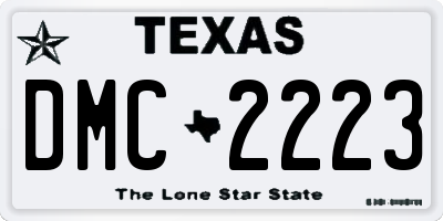 TX license plate DMC2223