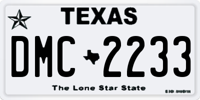 TX license plate DMC2233