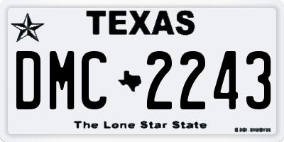 TX license plate DMC2243