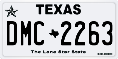 TX license plate DMC2263