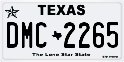 TX license plate DMC2265