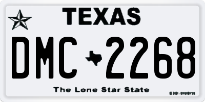 TX license plate DMC2268