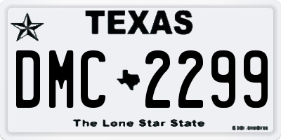 TX license plate DMC2299