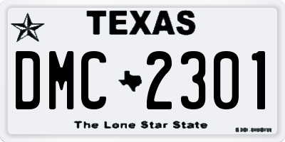 TX license plate DMC2301