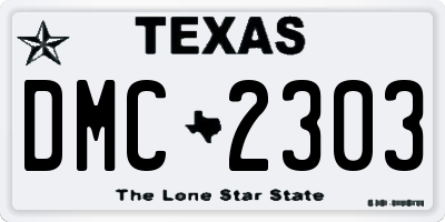 TX license plate DMC2303