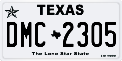 TX license plate DMC2305