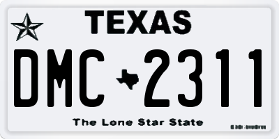 TX license plate DMC2311