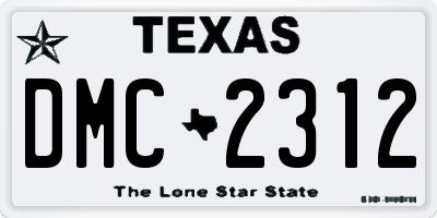 TX license plate DMC2312