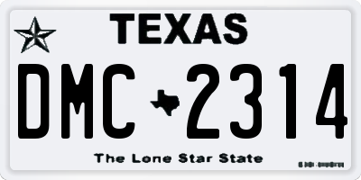 TX license plate DMC2314