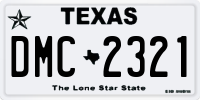 TX license plate DMC2321