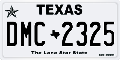 TX license plate DMC2325