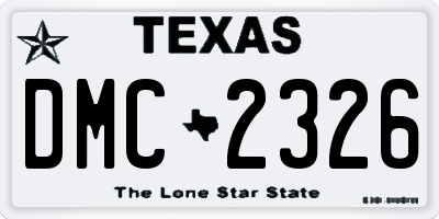 TX license plate DMC2326