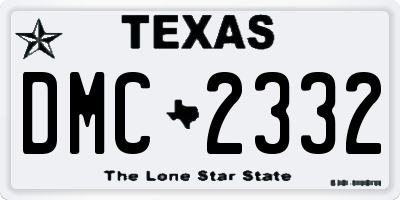 TX license plate DMC2332