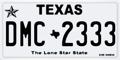 TX license plate DMC2333