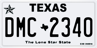 TX license plate DMC2340