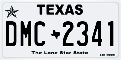TX license plate DMC2341