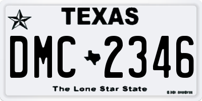 TX license plate DMC2346