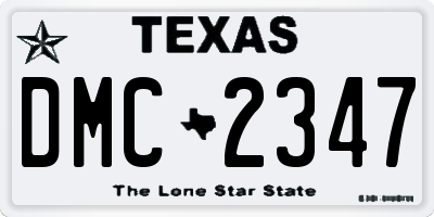 TX license plate DMC2347