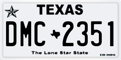TX license plate DMC2351