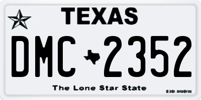 TX license plate DMC2352