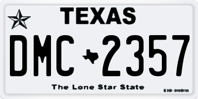 TX license plate DMC2357