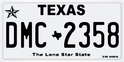 TX license plate DMC2358
