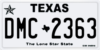 TX license plate DMC2363