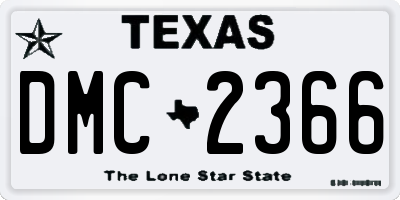 TX license plate DMC2366