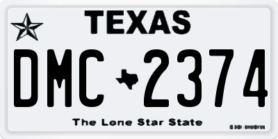 TX license plate DMC2374