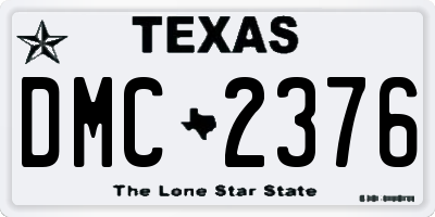 TX license plate DMC2376