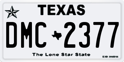 TX license plate DMC2377