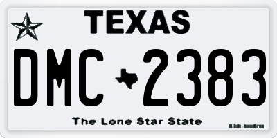 TX license plate DMC2383