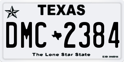 TX license plate DMC2384