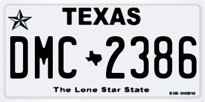 TX license plate DMC2386