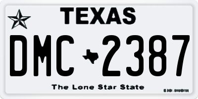 TX license plate DMC2387