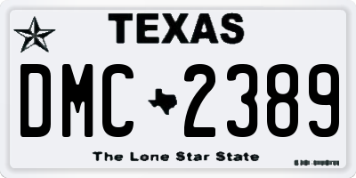 TX license plate DMC2389
