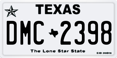 TX license plate DMC2398