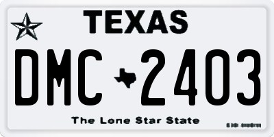TX license plate DMC2403