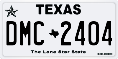 TX license plate DMC2404
