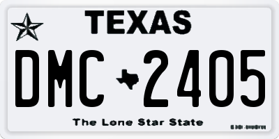 TX license plate DMC2405