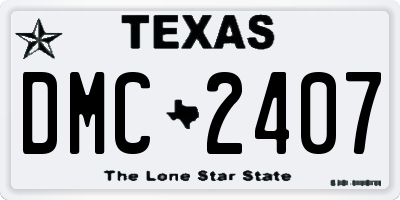 TX license plate DMC2407