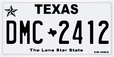 TX license plate DMC2412