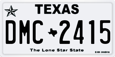 TX license plate DMC2415