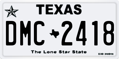 TX license plate DMC2418