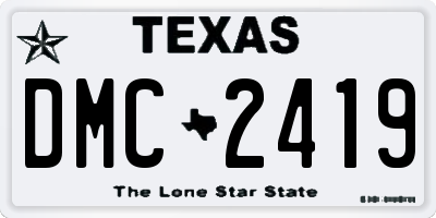 TX license plate DMC2419