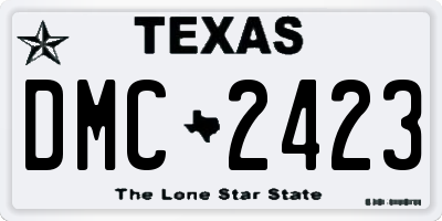 TX license plate DMC2423