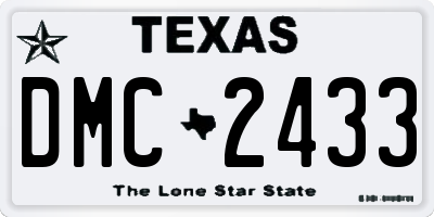 TX license plate DMC2433