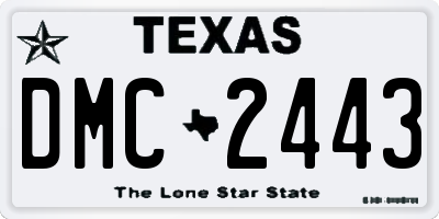TX license plate DMC2443