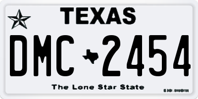 TX license plate DMC2454