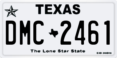 TX license plate DMC2461